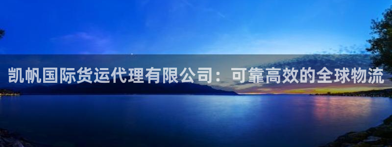 尊龙人生就是一博!：凯帆国际货运代理有限公司：可靠高效的