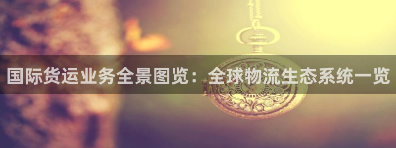尊龙l1500：国际货运业务全景图览：全球物流生态系统一